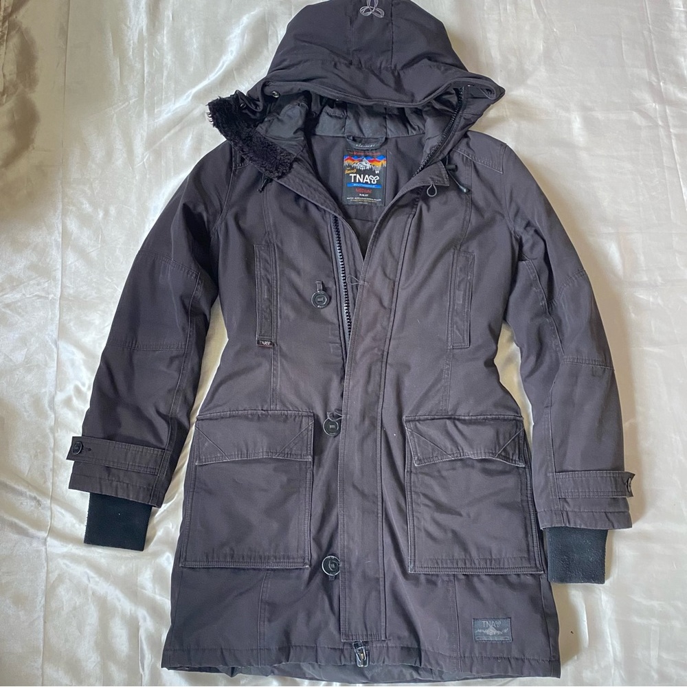 TNA Bancroft Slim Fit Mountaineering Parka Black Medium